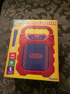 Crayola Red & Blue Portable Bluetooth Karaoke Speaker with Microphone